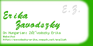 erika zavodszky business card